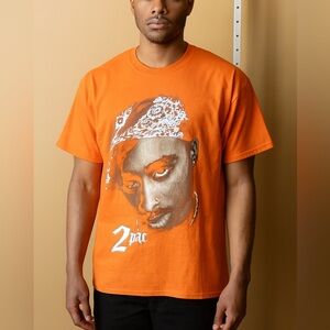 Orange 2Pac Graphic T-Shirt